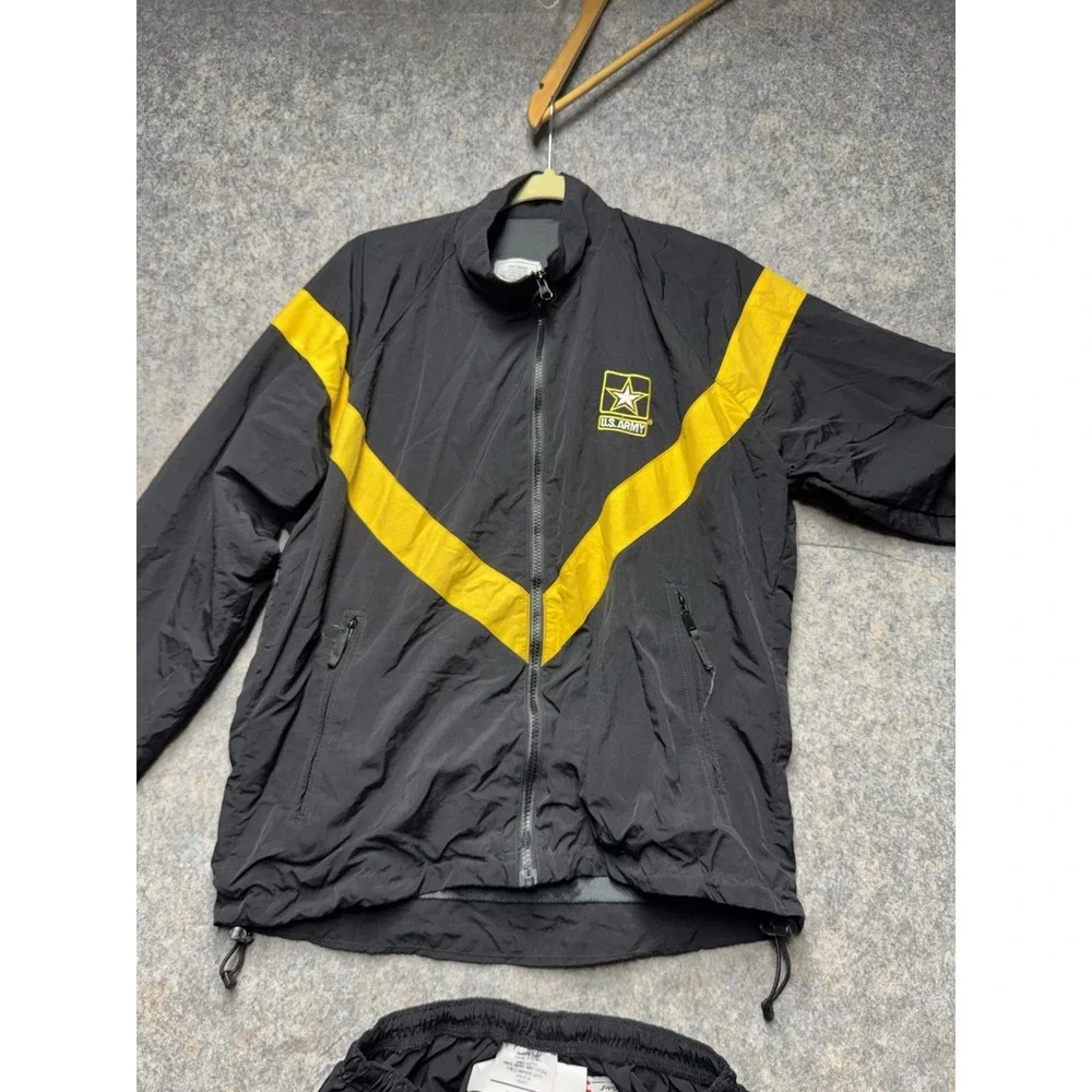 Small Regular US ARMY Men's APFU Jacket Army Black Gold‎ PT Fitness Windbreaker